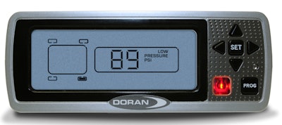 Doran 360OTR tire monitoring systems include visual and audible alerts for low inflation pressure, rapid deflation events and high tire temperatures.