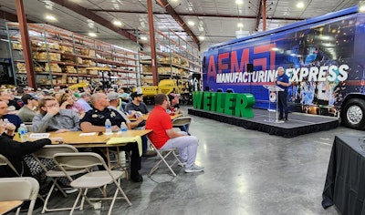 Weiler’s president and CEO, Pat Weiler thanked employees for the hard work and dedication during the AEM Manufacturing Express stop on July 1 in Knoxville, Iowa.