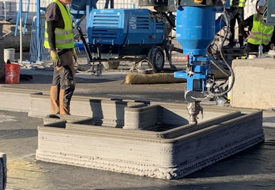 A 3D concrete printing demonstration from World of Concrete.