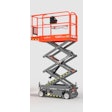 The Skyjack SJ3213 Micro Scissor Lift features a maximum work height of 19 ft. and 25% gradeability.
