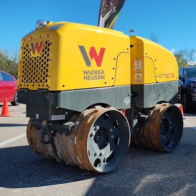 Wacker Neuson's RTxSC3 series of trench roller is available with the Compatec monitoring system, which uses a sensor located near the drums to measure the vibration level and determine how much the soil has been compacted.