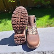 The boot meets the ASTM F2413 impact and compression standards for safety toe work boots and the ASTM F2413 electrical hazard standards.