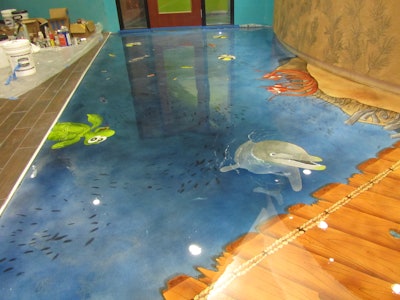 Rick has created a reputation for using color to create a visual depth within his floor designs.