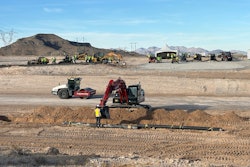 Trimble's off-site location provided a glimpse into the future of autonomy on the jobsite, featuring prototypes of an autonomous excavator and compactor.