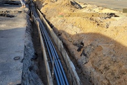 The project required extensive trenching to install EV charging stations.