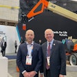 At CES 2025, Oshkosh CEO John Pfeifer (at left) and Rep. John Rose (Tenn. 6th Congressional District, at right). Tennessee is home of key growth manufacturing facilities for Oshkosh.