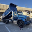 The Freightliner 114SD Ox Bodies Dump features a Detroit DT12 automated manual transmission and includes several key Detroit Assurance safety features.