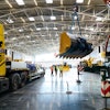 As setup begins for bauma 2025, more than 3,500 exhibitors prepare to showcase construction machinery, building material machines, mining machines, construction vehicles and construction equipment at Messe München in Munich, Germany.
