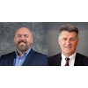 Rod Bull (left) and Rod Schrader (right). Bull is named CEO of Komatsu North America Corp. succeeding Schrader as he plans to retire.