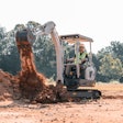 Takeuchi’s TB20e electric excavator, pictured here in its canopy configuration, will be on display in a new cab configuration at bauma 2025.