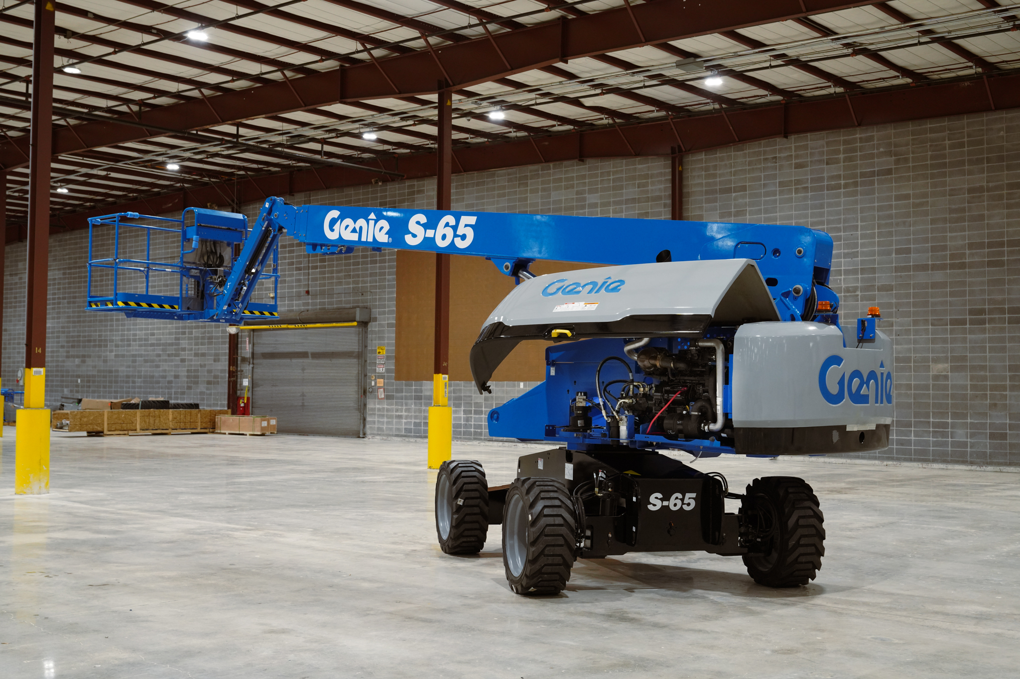 A reconditioned Genie S-65 telescopic boom. These units will be available at a lower acquisition price and backed by a 3-year warranty.