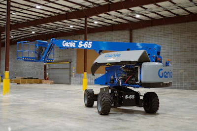 A reconditioned Genie S-65 telescopic boom. These units will be available at a lower acquisition price and backed by a 3-year warranty.