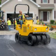 Sakai Ts160 4 Pneumatic Tire Roller Driveway Paving Scene