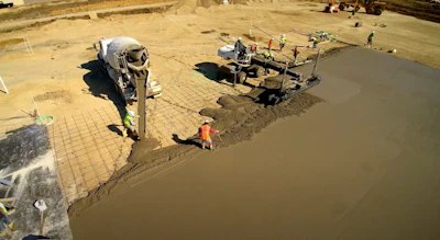 A large slab placement showcases the coordination needed for flat, durable floors.