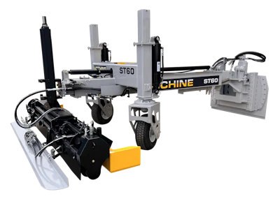 ST60 log splitter machine with hydraulic engine and splitting blade assembly