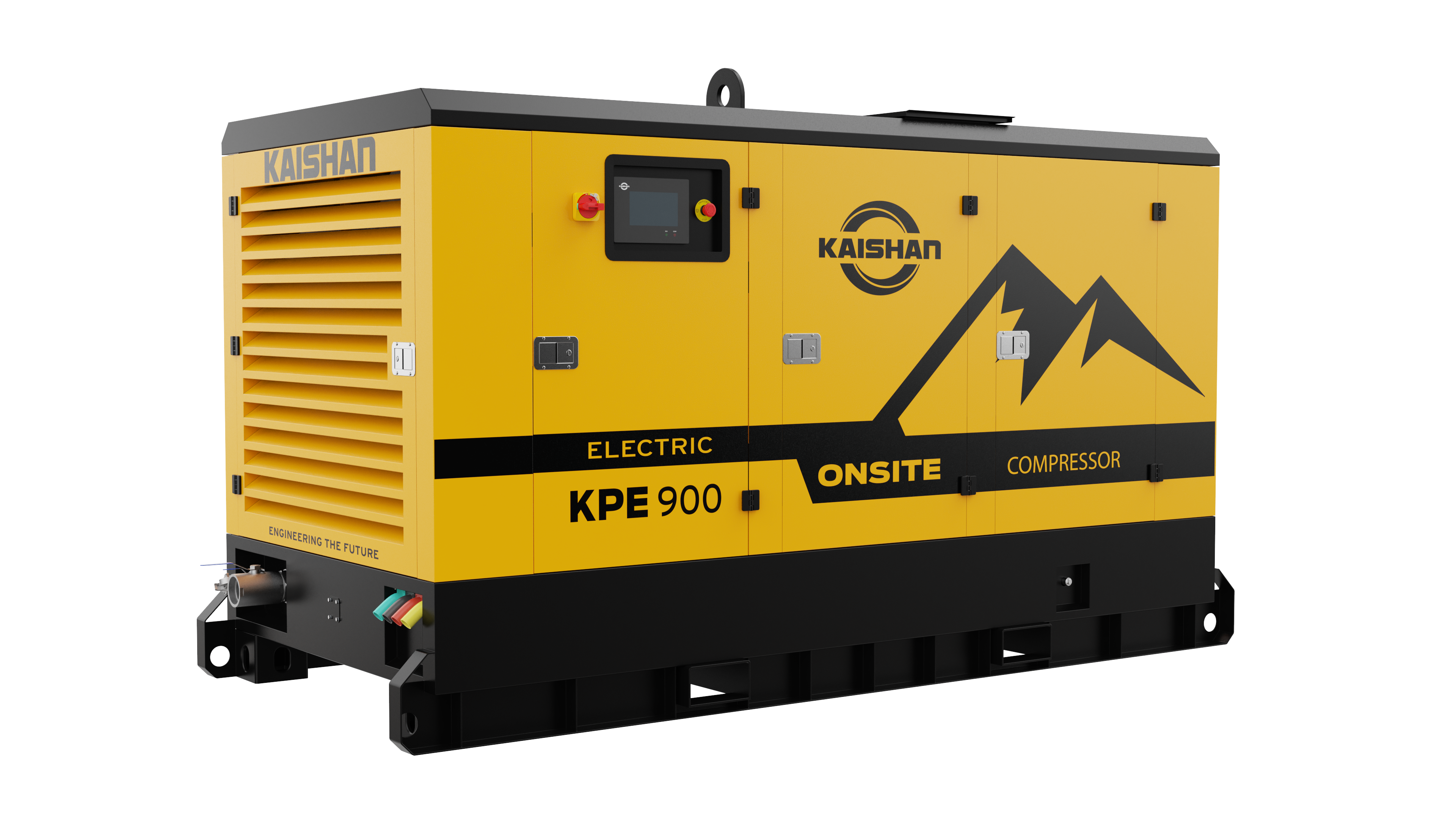 Kaishan KPE 900 electric onsite compressor unit in yellow and black finish