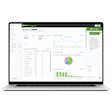 Rental Intelligence dashboard displaying financial metrics, trend charts, and distribution analytics with navigation sidebar